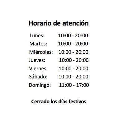 Horario de atención